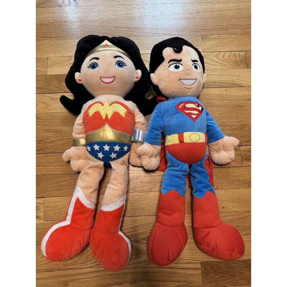 Justice League Jumbo Plush 21 Inch Wonder Woman and Superman DC Comics